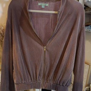 Lightweight Ribbed Satin Bomber Jacket